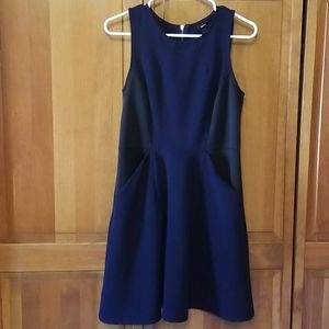 Mossimo stretch navy blue fit and flare dress
